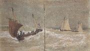 Sailing boats at sea (mk31) Joseph Mallord William Turner